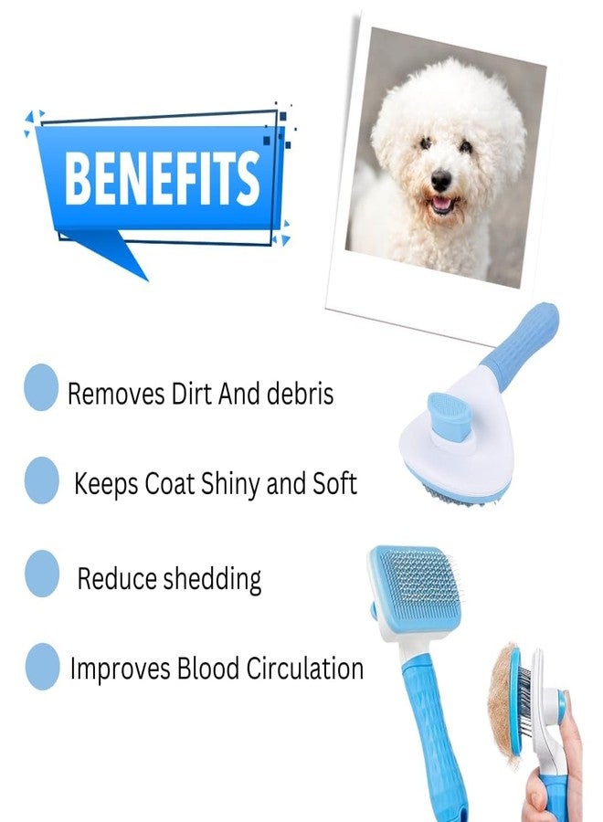 KittuPet 3 pcs Pet cleaning comb, cat brush rabbit brush multi-functional comb for dogs and cats of variety hair types, with massage particles, easy removal of loose hair and tangles,Combo - Image 3